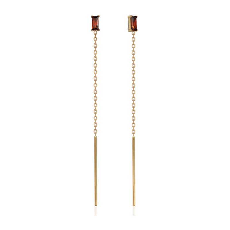 Серьги из желтого золота 585 пробы с фианитами 01С2314878-1