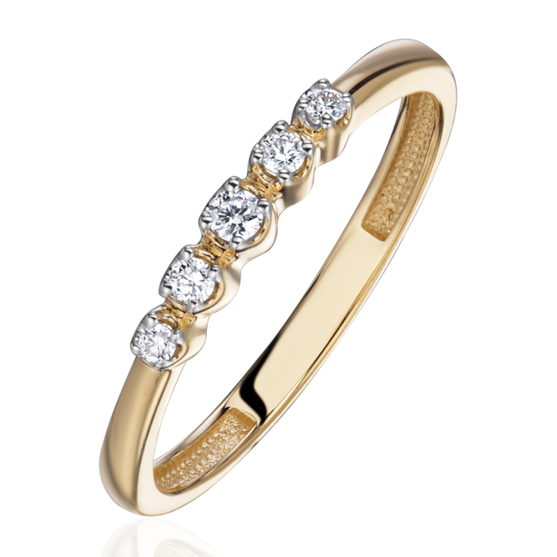 Кольцо из желтого золота 585 пробы с бриллиантами 01К6315726Р