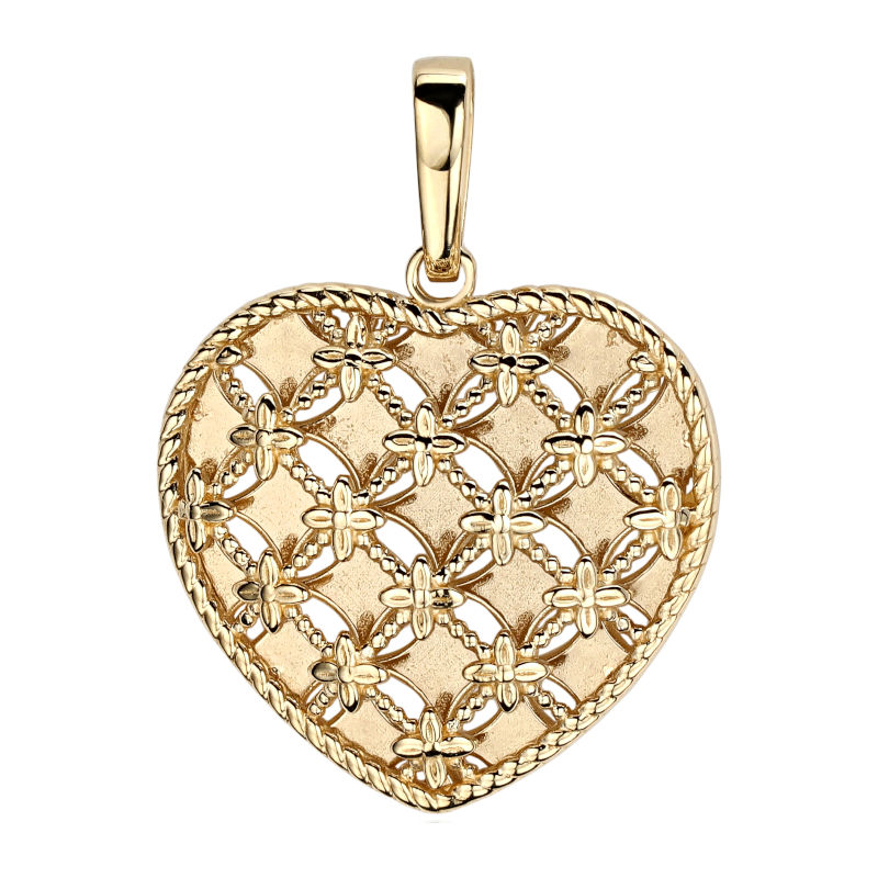 Подвеска "Сердце" из желтого золота 585 пробы без вставок 01П033894
