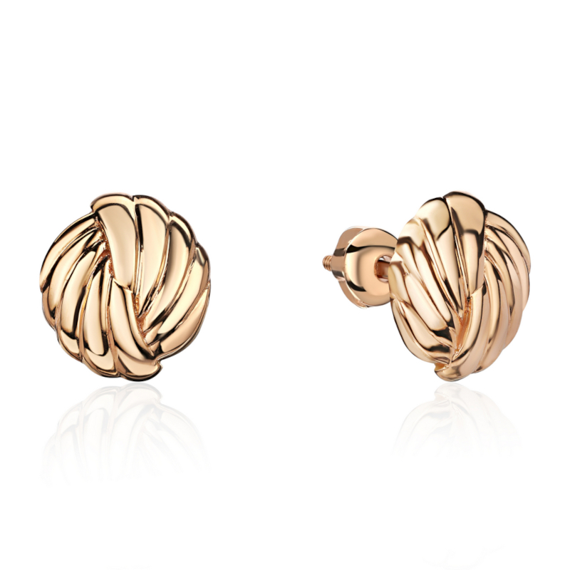 Серьги из красного золота 585 пробы без вставок 01С0115599