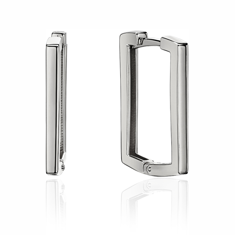 Серьги из белого золота 585 пробы без вставок 01С0214058