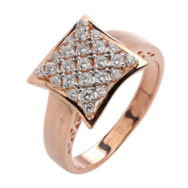 Кольцо из золоченого серебра 925 пробы с фианитами 01К1515231РА