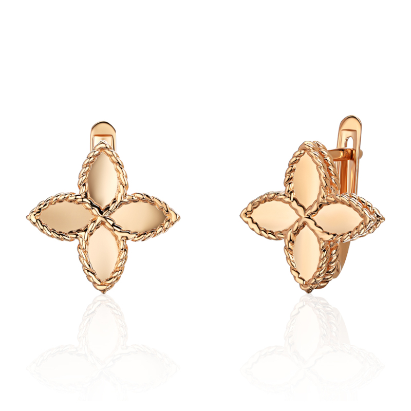 Серьги из красного золота 585 пробы без вставок 01С0116678