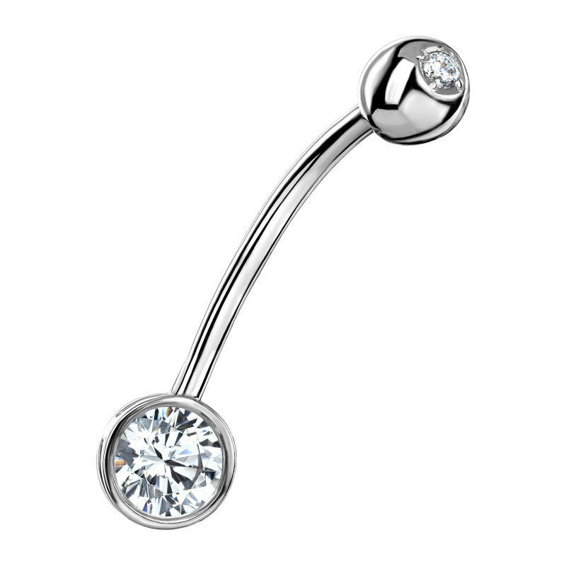 Пирсинг из белого золота 585 пробы с фианитами 01И120018