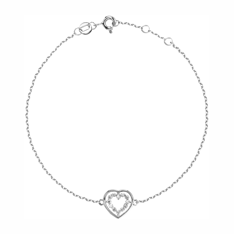 Браслет из белого золота 585 пробы с фианитами 01Б123068