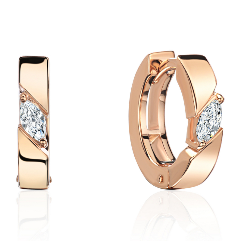 Серьги из красного золота 585 пробы с фианитами 01С1115674