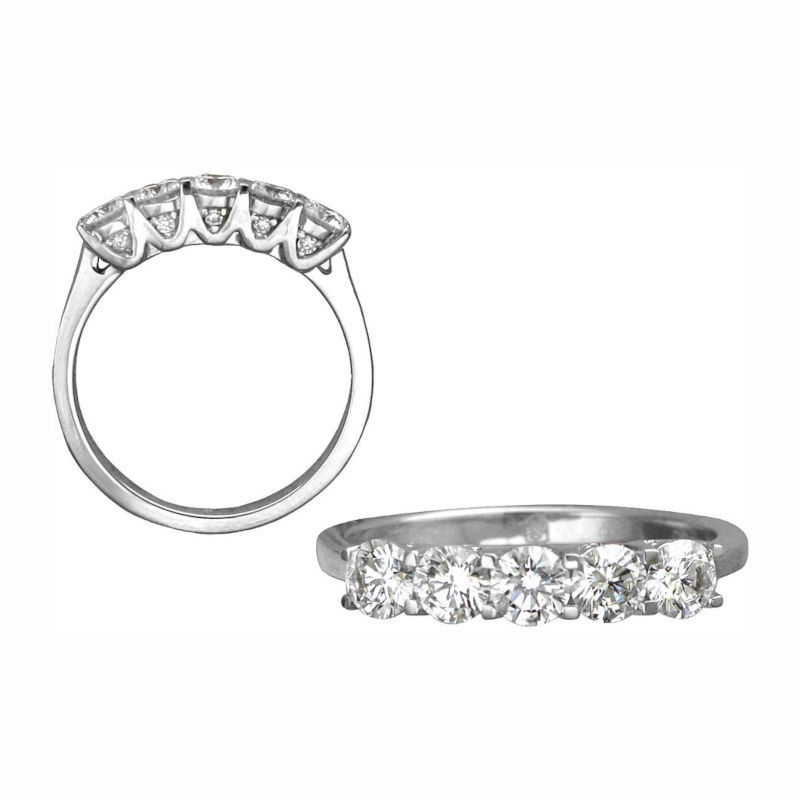 Кольцо из белого золота 585 пробы с бриллиантами 01К6213382