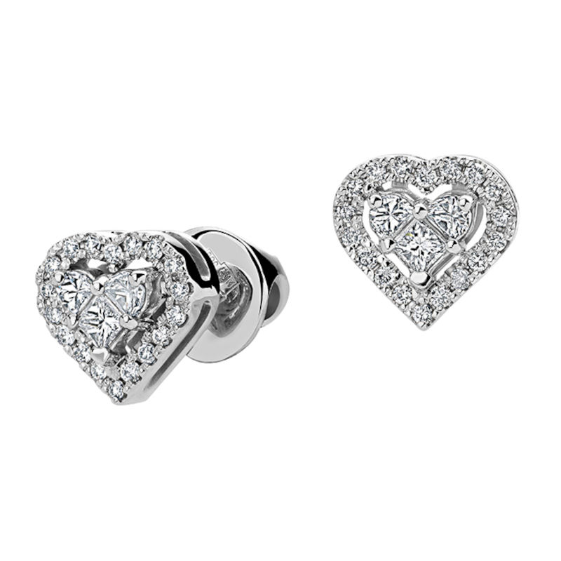 Серьги из белого золота 585 пробы с бриллиантами 01С627725Z