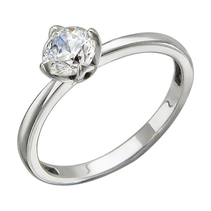 Кольцо из белого золота 585 пробы с бриллиантом 01К628528-Л