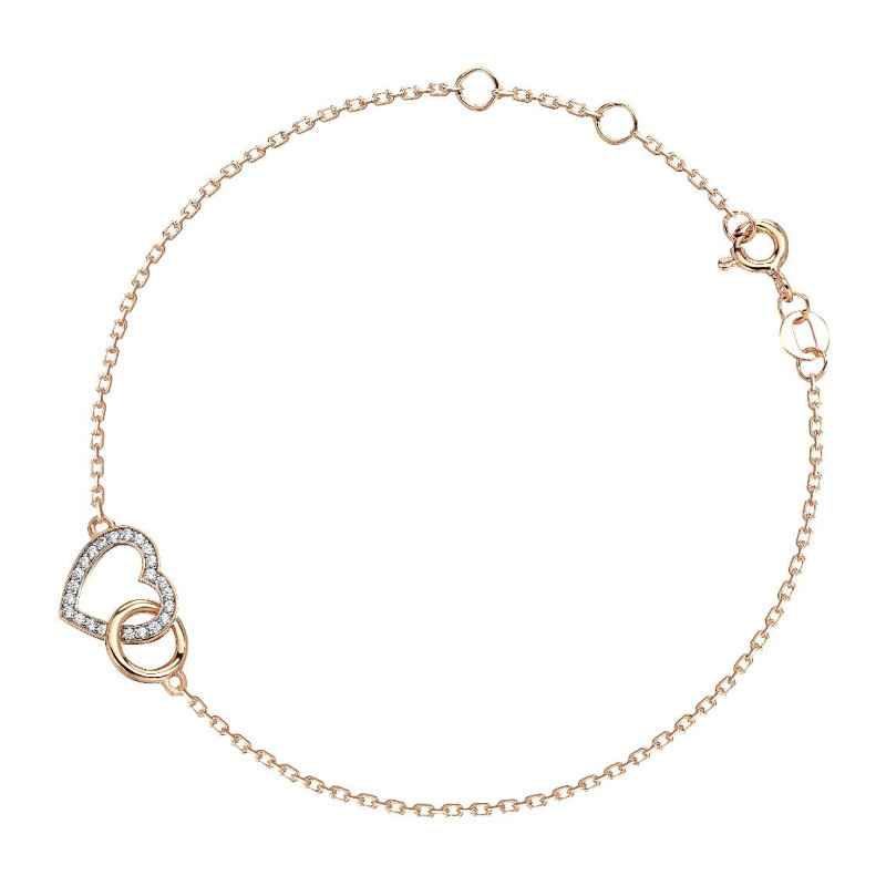 Браслет из красного золота 375 пробы с фианитами 01Б113066SР