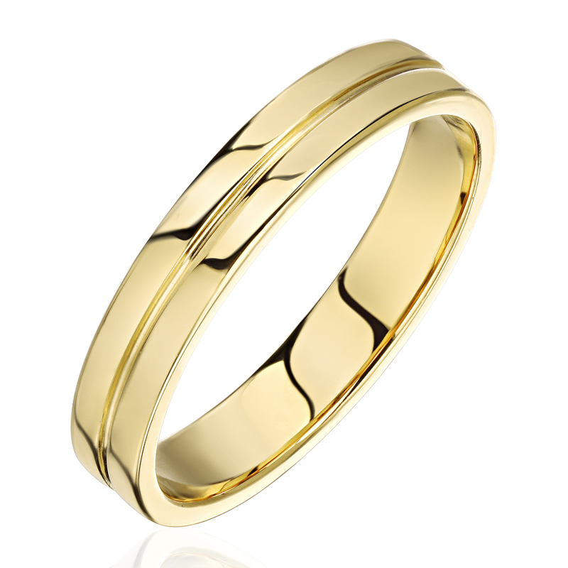 Обручальное кольцо из желтого золота 585 пробы без вставок 01О030489