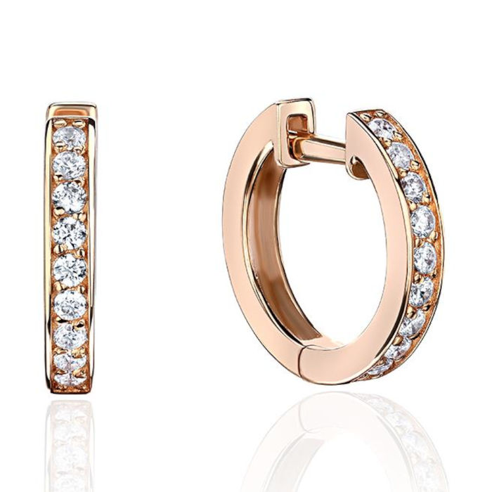 Серьги из красного золота 586 пробы с бриллиантами 01С6113916-17