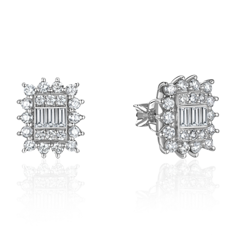 Серьги из белого золота 585 пробы с бриллиантами 01С6215477