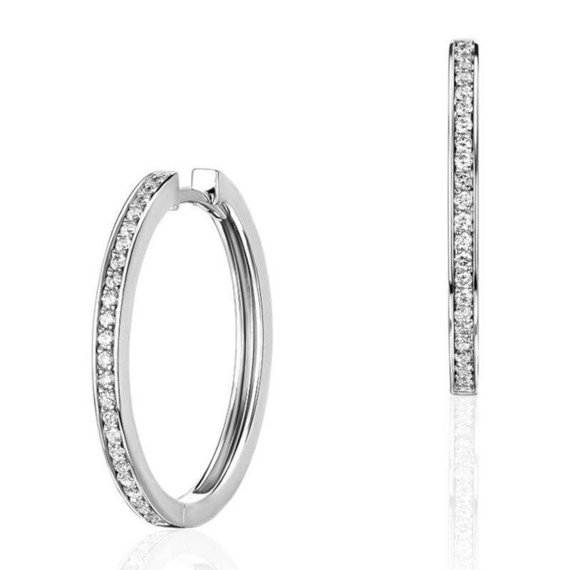 Серьги из белого золота 585 пробы с бриллиантами 01С6216789