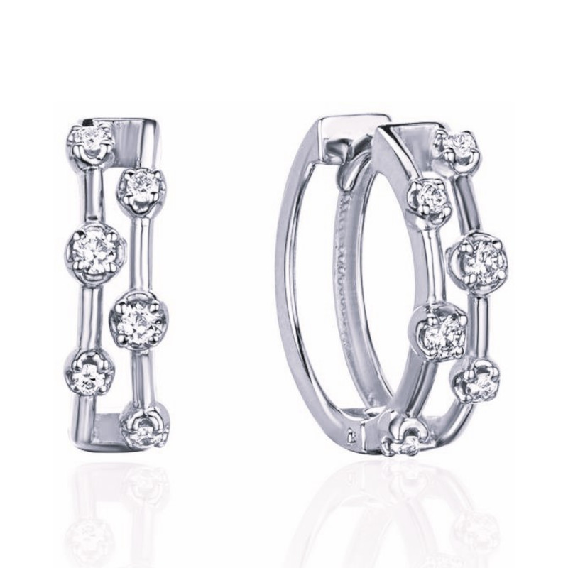 Серьги из платины 585 пробы с фианитами 01С1916829-585