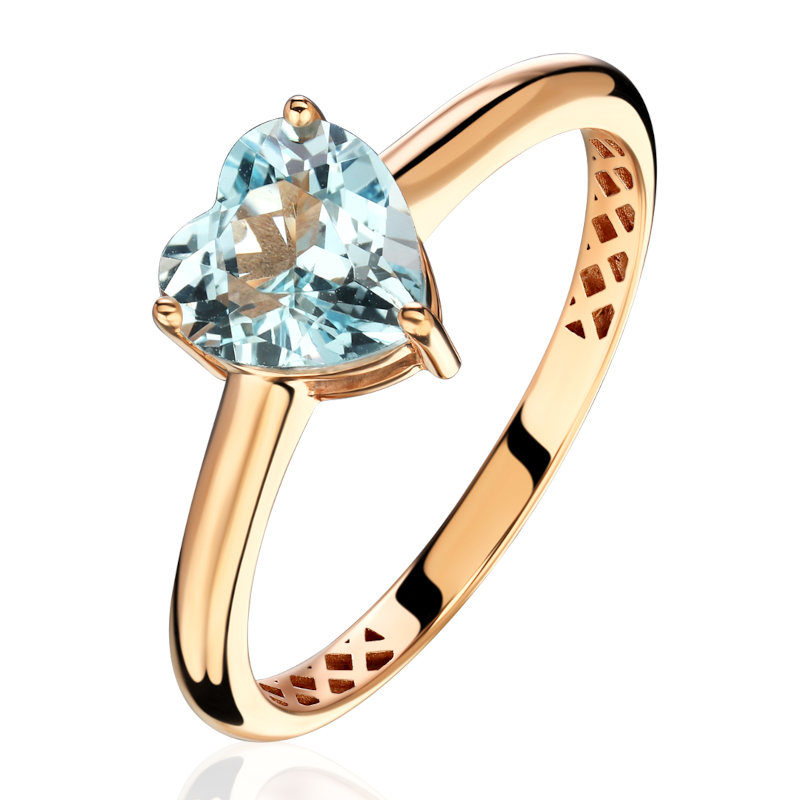 Кольцо из красного золота 585 пробы с топазом 01К3116993-1