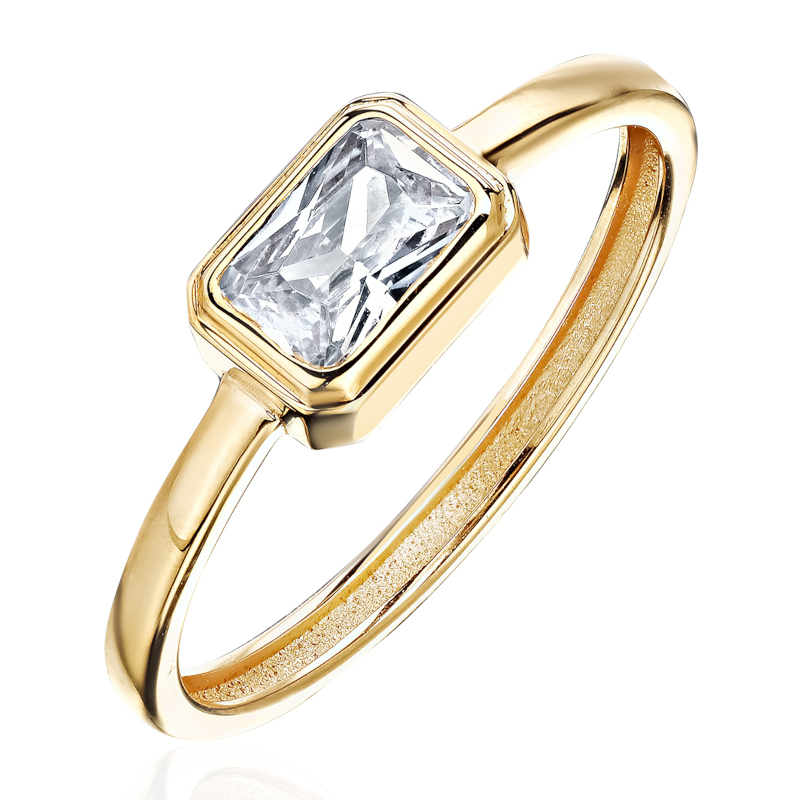 Кольцо из желтого золота 585 пробы с фианитами 01К1316393