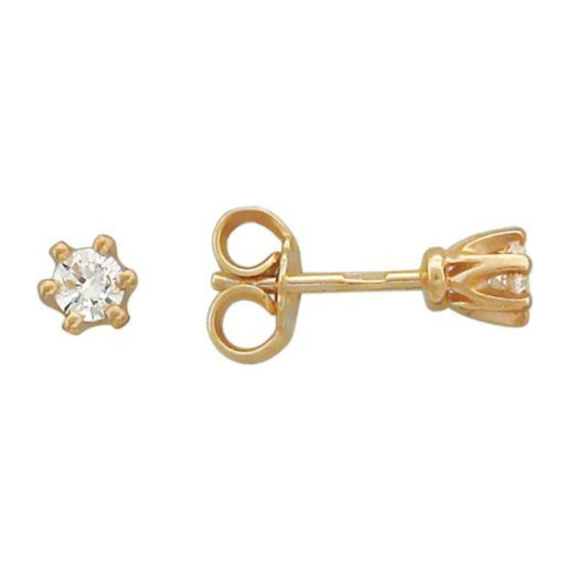 Серьга одиночная из красного золота 585 пробы с фианитом 01С114657 Серьга одиночная из красного золота 585 пробы с фианитом 01С114657