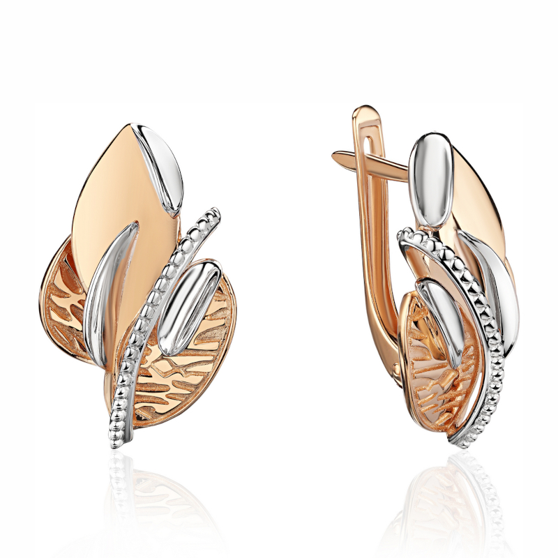 Серьги из красного золота 585 пробы без вставок 01С0114985Р