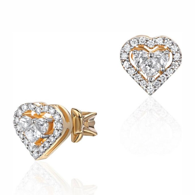 Серьги из желтого золота 585 пробы с бриллиантами 01С637725Z