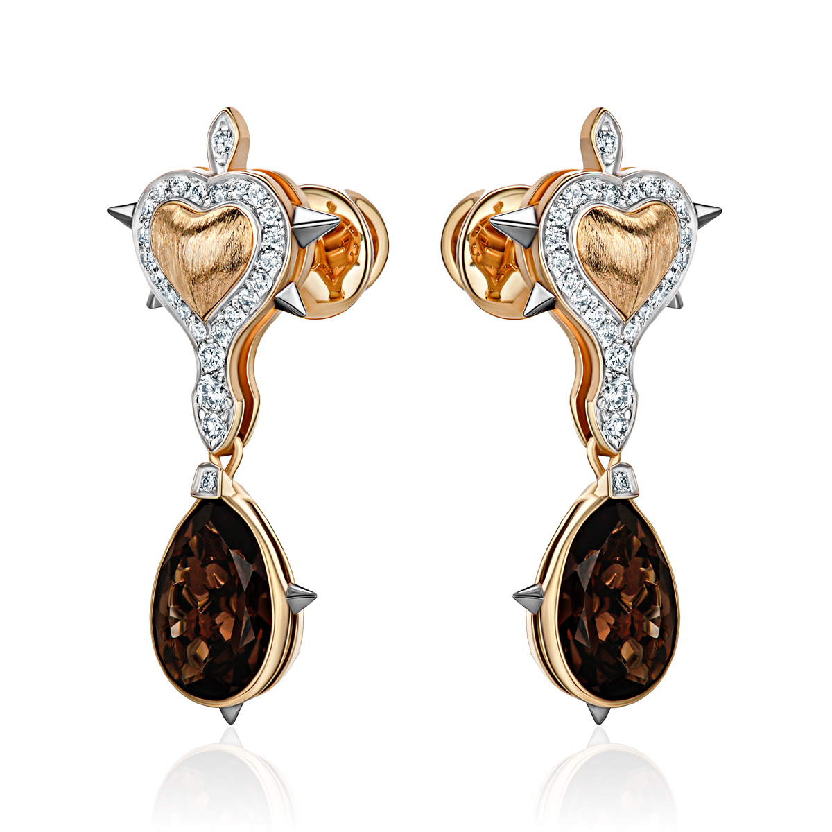 Серьги из желтого золота 585 пробы 01С6315827ЧР-2