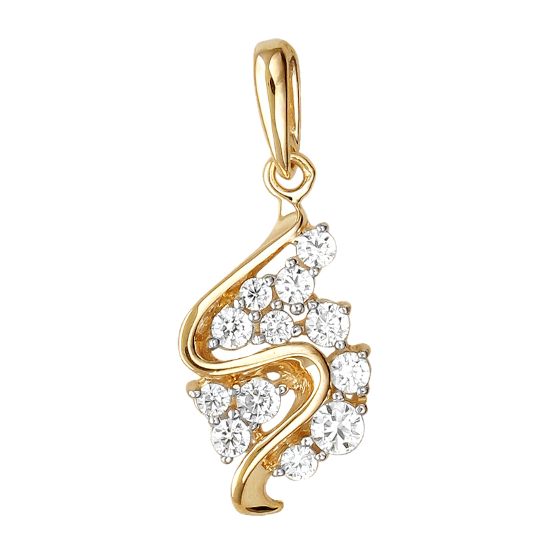 Подвеска из красного золота 585 пробы с фианитами 01П1113304Р