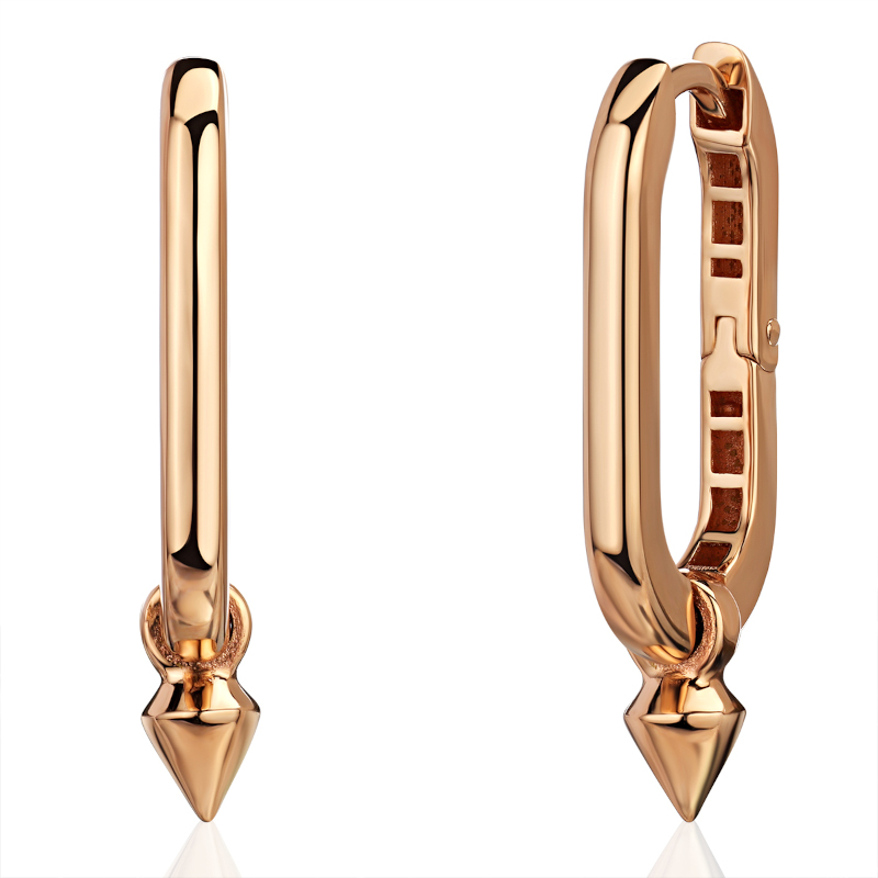 Серьги из красного золота 585 пробы без вставок 01С0115853