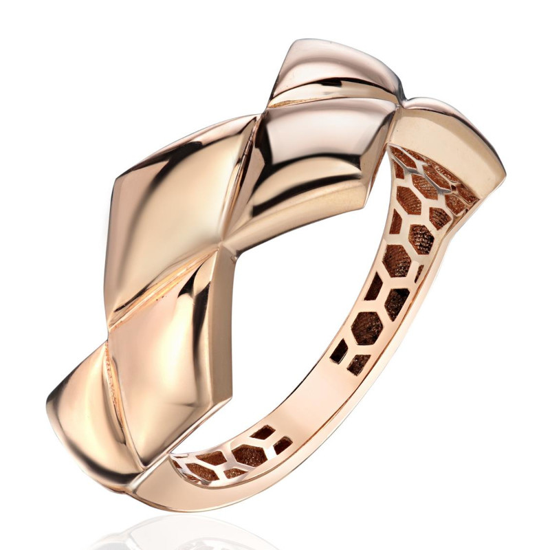 Кольцо из красного золота 375 пробы без вставок 01К0116356S