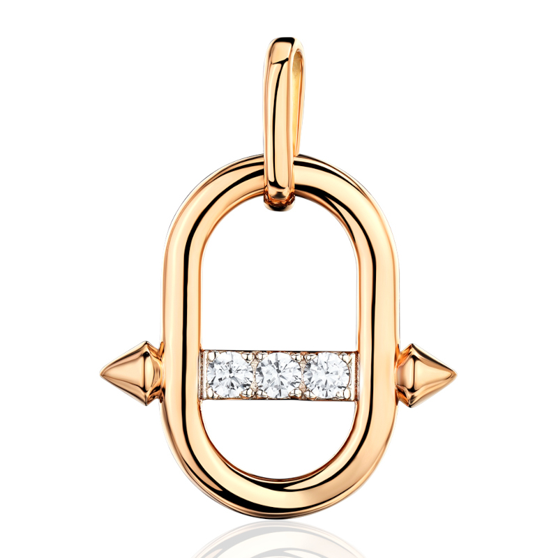 Подвеска из красного золота 585 пробы с фианитами 01П1115849Р