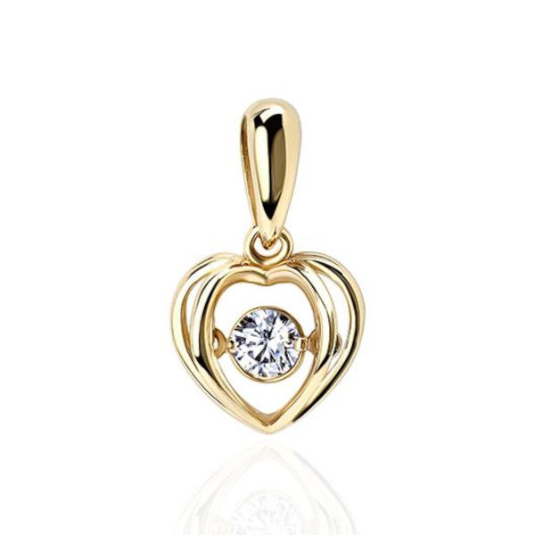 Подвеска из желтого золота 585 пробы с бриллиантом 01П6371074