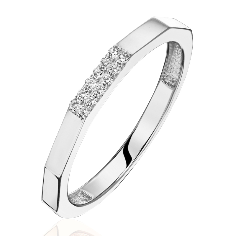 Кольцо из белого золота 585 пробы с бриллиантами 01К6215224-17