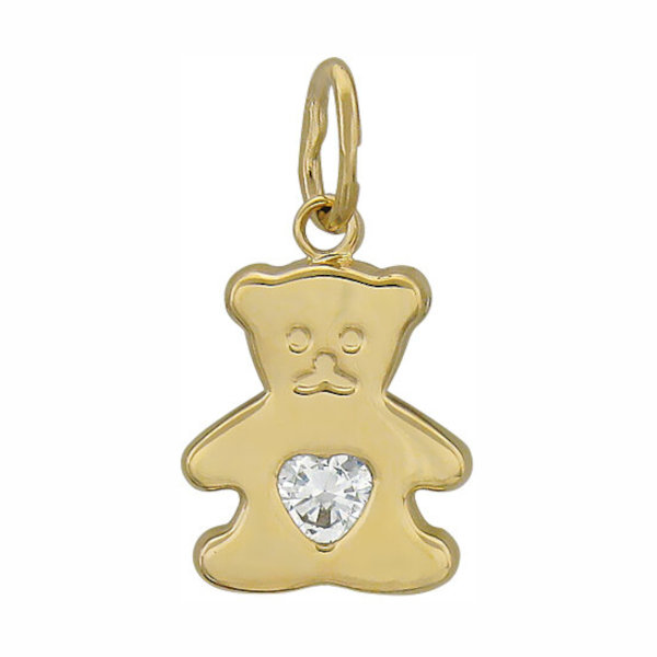 Подвеска из желтого золота 585 пробы с фианитом 01П131621