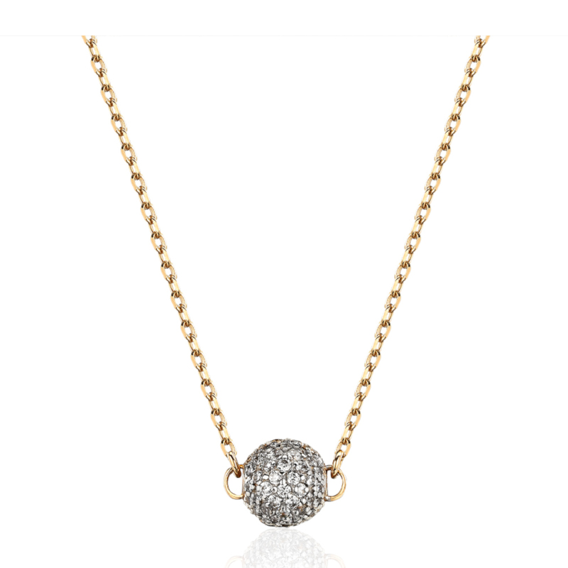 Колье из желтого золота 585 пробы с фианитами 01Л132284Р