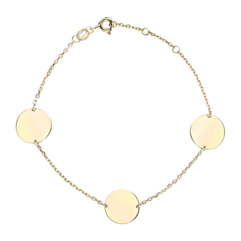 Браслет из желтого золота 585 пробы без вставок 01Б032819