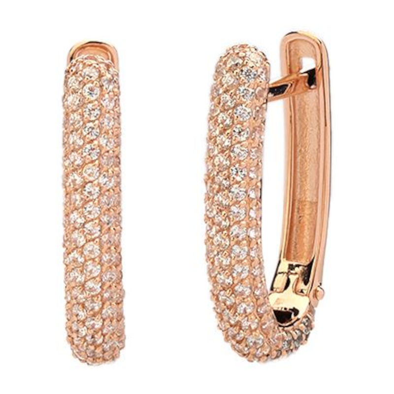 Серьги из красного золота 585 пробы с фианитами 01С115461