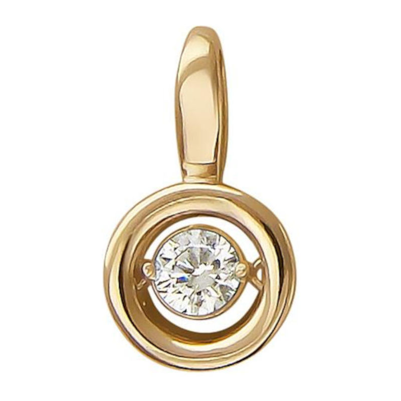 Подвеска из красного золота 585 пробы с фианитом 01П1171070