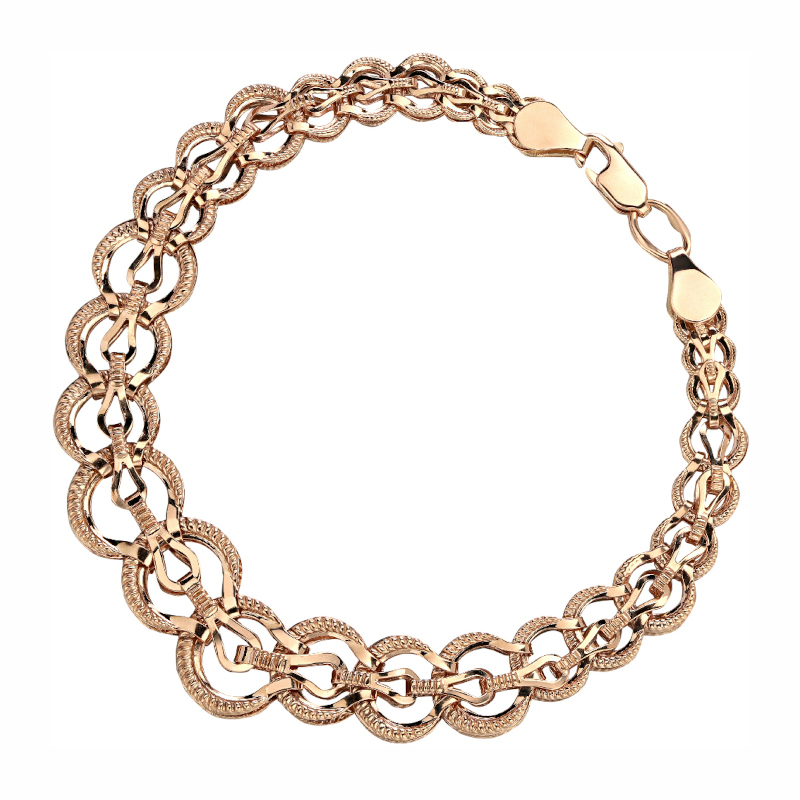 Браслет из красного золота 585 пробы без вставок 01Б013162