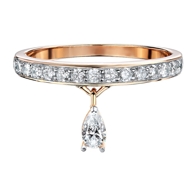 Кольцо из красного золота 585 пробы с фианитами 01К1114071Р