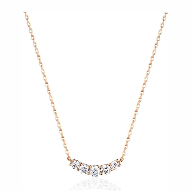 Колье из красного золота 585 пробы с фианитами 01Л112302