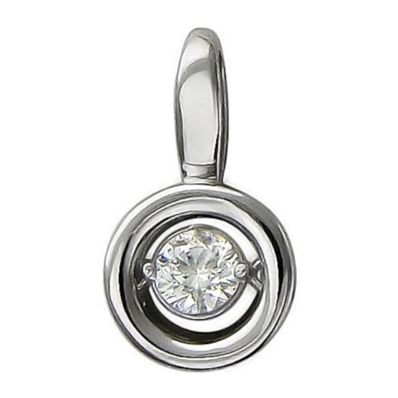 Подвеска из белого золота 585 пробы с фианитом 01П127960