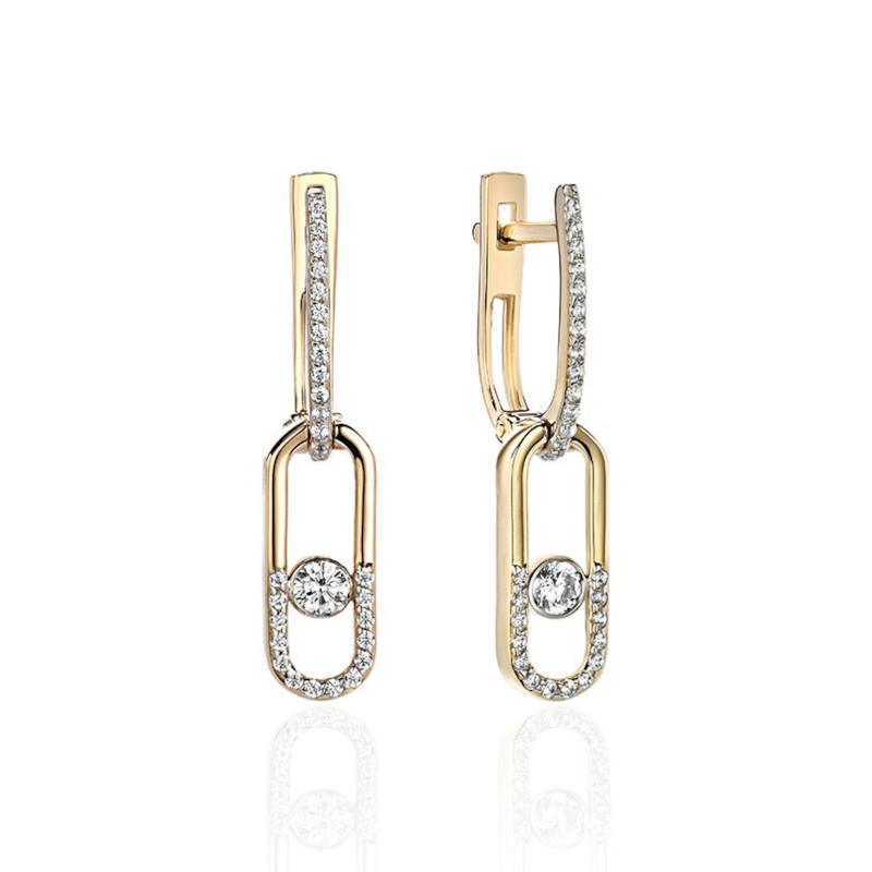 Серьги из желтого золота 375 пробы с фианитами 01С1313122SР