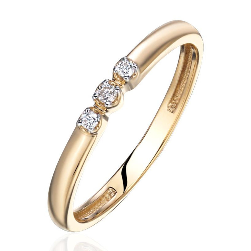 Кольцо из желтого золота 585 пробы с фианитами 01К1316827Р