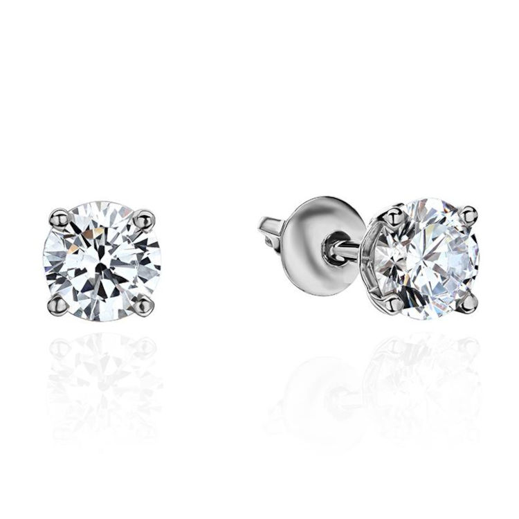 Серьги из белого золота 585 пробы с бриллиантами 01С624654-Л