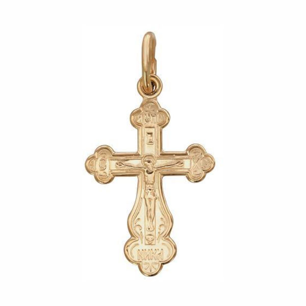 Крест нательный из золоченого серебра 925 пробы без вставок 01Р050432А