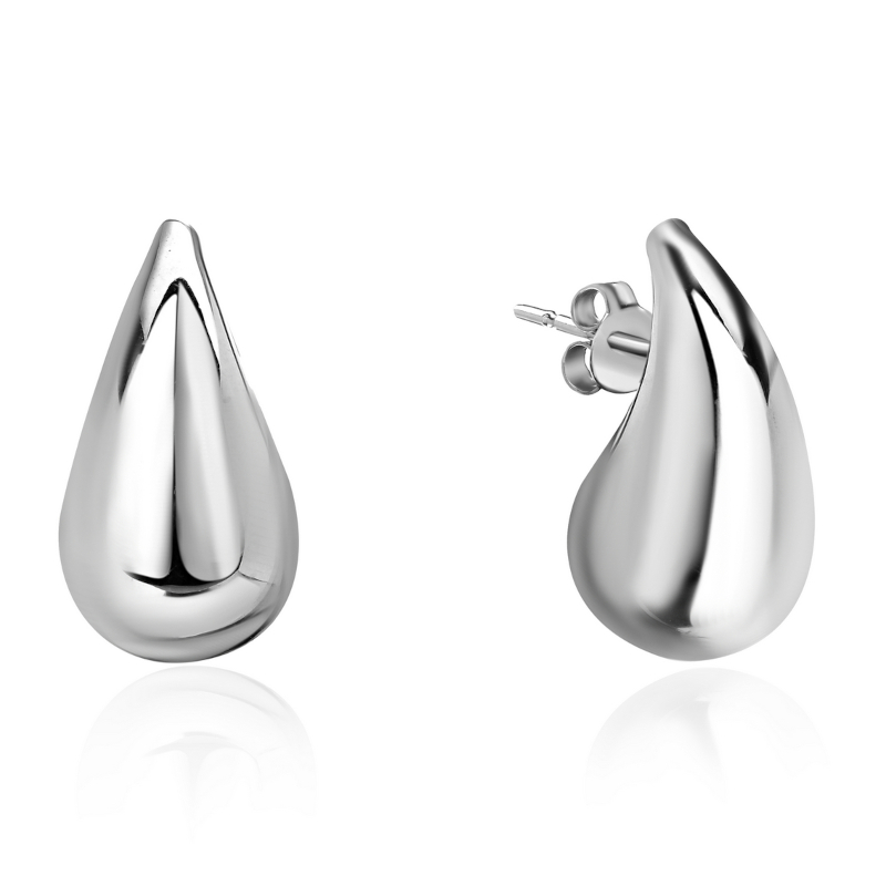 Серьги из белого золота 585 пробы без вставок 01С0215299