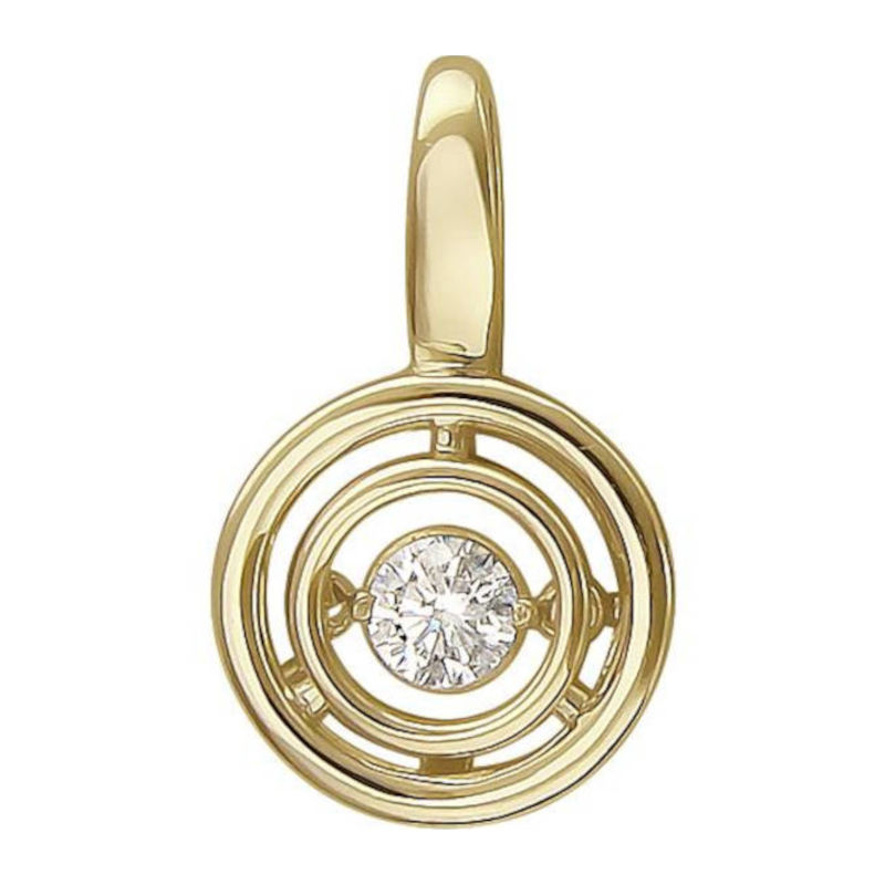 Подвеска из желтого золота 585 пробы с фианитом 01П137961