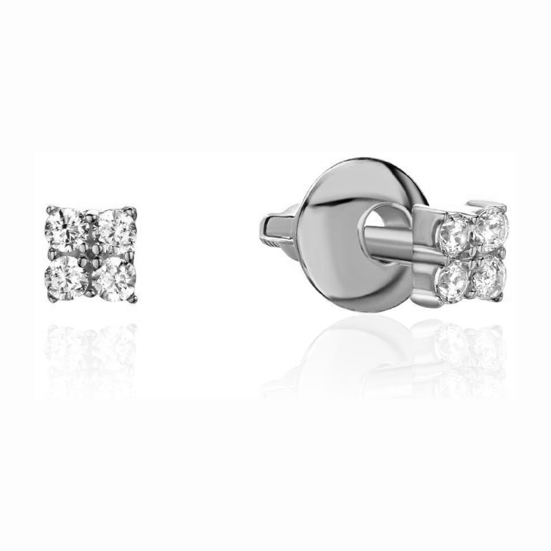 Серьги из белого золота 585 пробы с бриллиантами 01С6215378