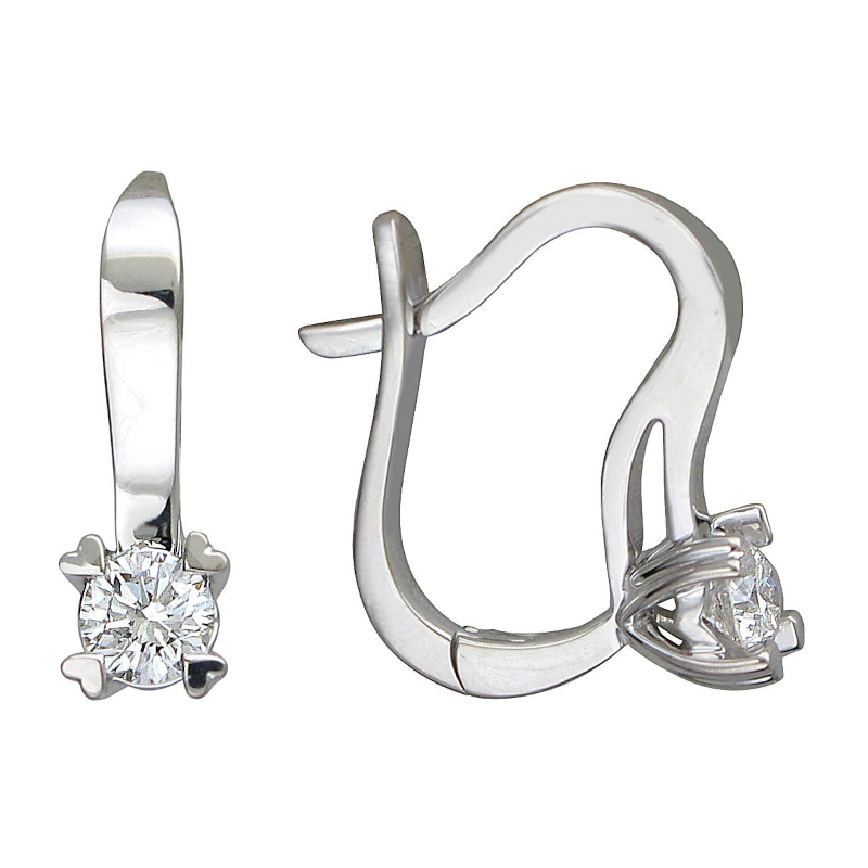 Серьги из белого золота 750 пробы с бриллиантами 01С6712349