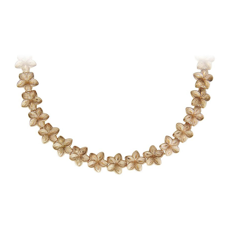 Колье "Цветы" из красного золота 375 пробы без вставок 01Л710321S