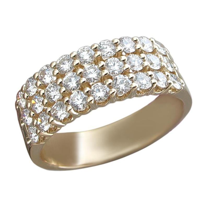 Кольцо из желтого золота 585 пробы с бриллиантами 01К6351106